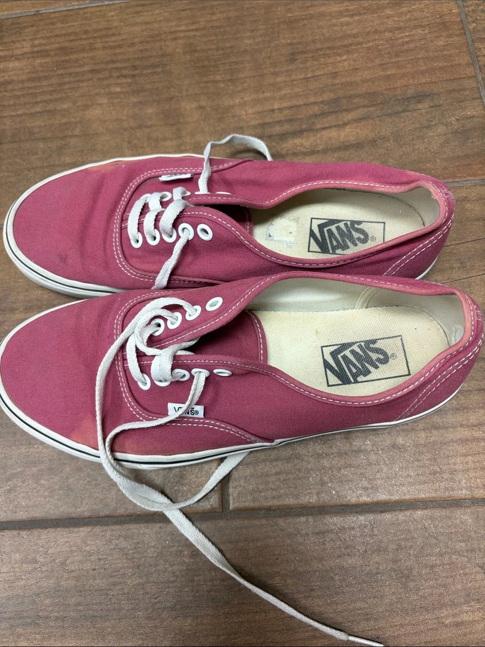 Vans Low-Top Canvas Sneakers in Wine with White Trim
